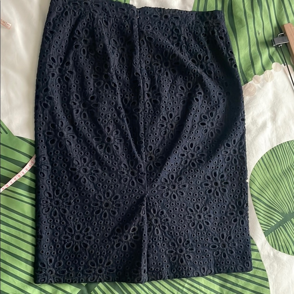 J Crew Blue Knee-Length Pencil Skirt - Picture 5 of 8